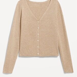 NWT Old Navy Cropped Ribbed Mushroom Colored Cardigan Size Large Tall |